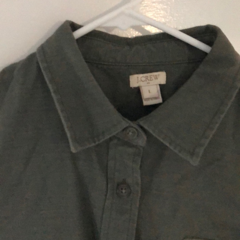 J Crew Army Green long sleeve button up